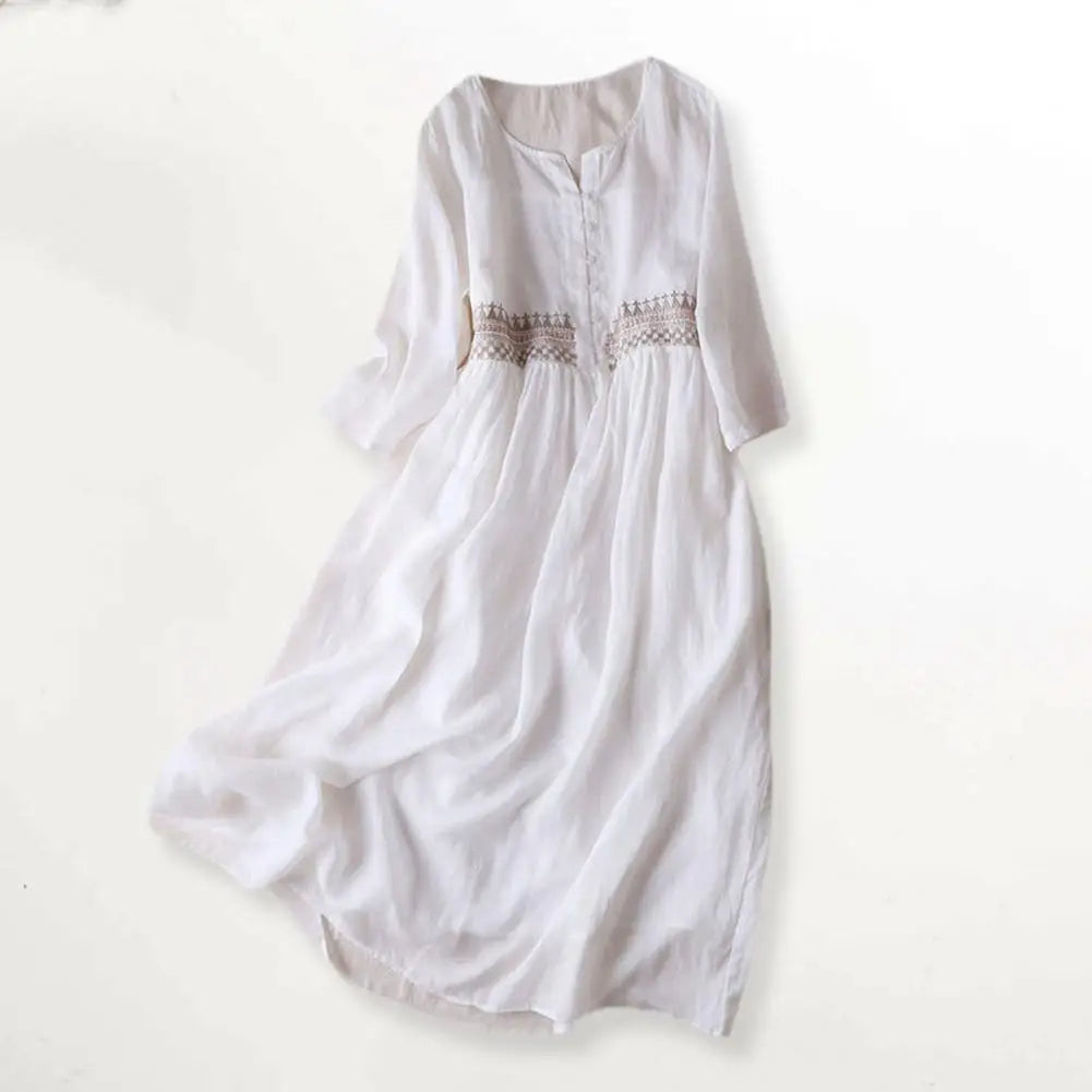 White Long Dress Women Summer Boho Lace Dresses Female Beach Holiday Hollow Out Dress Ladies Elegant Vintage Loose Vestidos